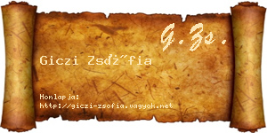 Giczi Zsófia névjegykártya